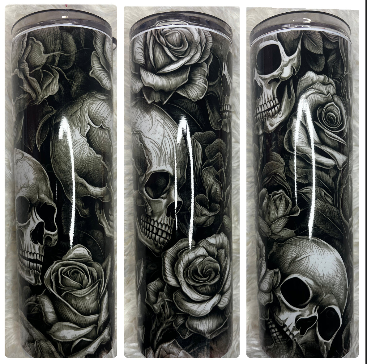 Skeleton and Roses tumbler