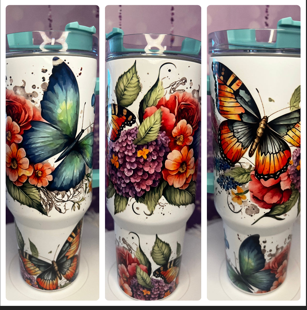 Colorful Butterfly 40oz tumbler